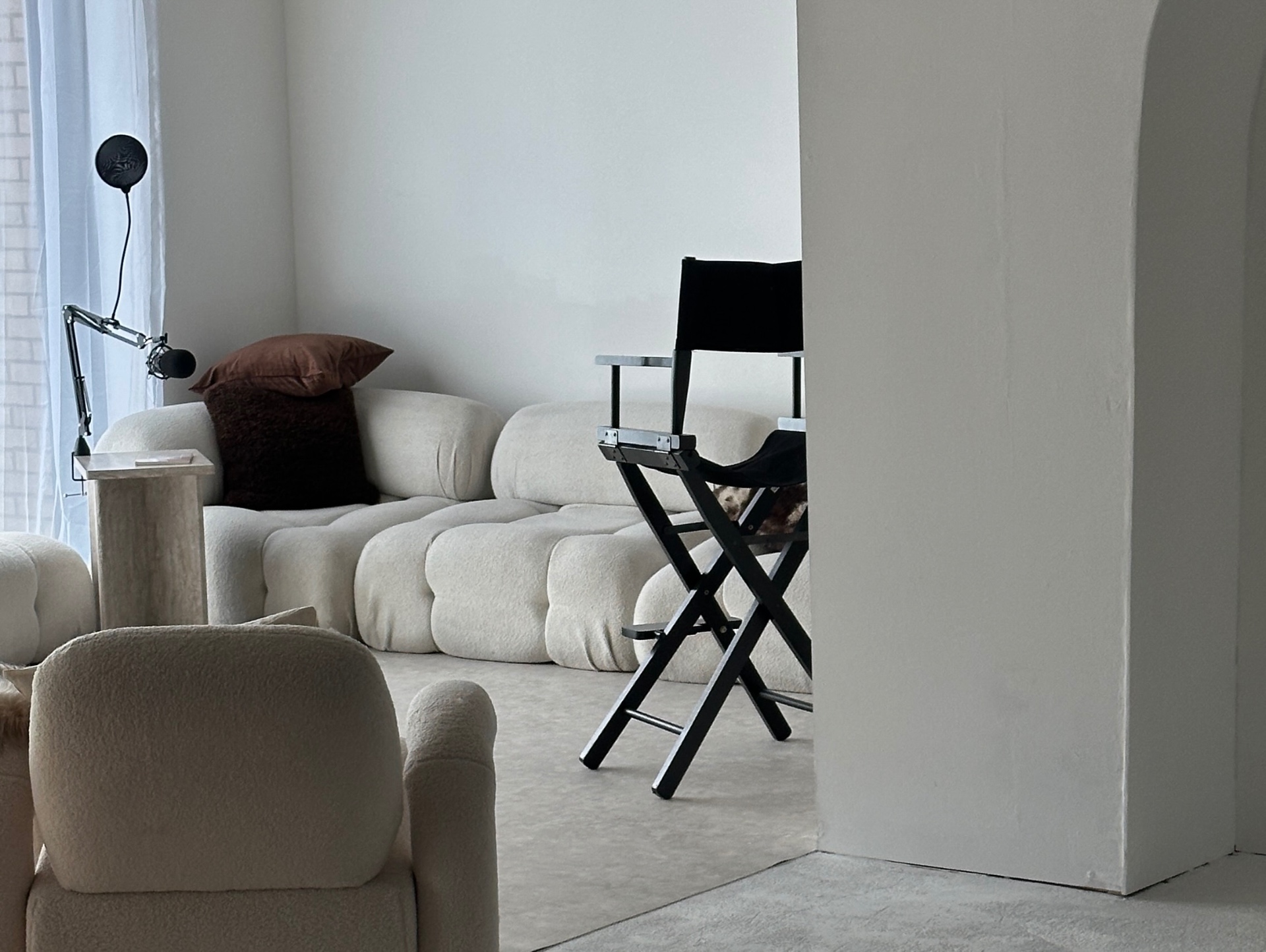 Behind the scenes at the Mina Media & Co. studio — a bright, minimal creative space for modest fashion, jewellery and beauty campaigns.